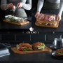 Exitoso Lot de 2 Plateau Fromage - Planche de Service Charcuterie Plateaux en bois - Plateau de service - Empilables - Saucisses
