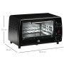 HOMCOM Mini four 10 litres 750W Petit four électrique avec température jusqu'à 230 ℃ Minuterie 60 minutes Plaque de cuisson et g