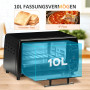 HOMCOM Mini four 10 litres 750W Petit four électrique avec température jusqu'à 230 ℃ Minuterie 60 minutes Plaque de cuisson et g