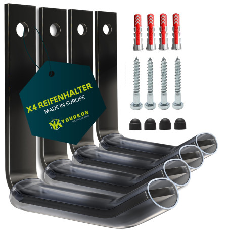 Yourkon WandFix Lot de 4 crochets pour pneus et jantes