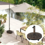 Outsunny Pied de parasol en béton avec roulette, support de parasol rond, poids de parasol, support pour parasol de 34/38/48 mm 
