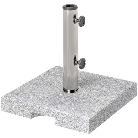 Outsunny Pied de parasol en granit - 21 kg - Support de parasol carré - Poids de parasol - Support pour parasol de 32/38/48 mm d