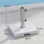 Outsunny Pied de parasol en granit - 21 kg - Support de parasol carré - Poids de parasol - Support pour parasol de 32/38/48 mm d