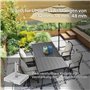 Outsunny Pied de parasol en granit - 21 kg - Support de parasol carré - Poids de parasol - Support pour parasol de 32/38/48 mm d