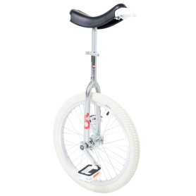 QU-AX MONOCICLO ONLYONE 20" LLANTA CROMADA CUBIERTA BLANCA COLOR PLATA