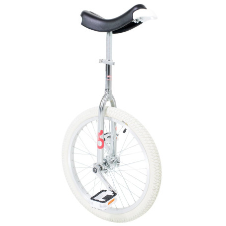 QU-AX MONOCICLO ONLYONE 20" LLANTA CROMADA CUBIERTA BLANCA COLOR PLATA