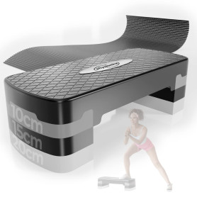 Physionics® Step d'Aérobic - Hauteur Réglable en 3 Niveaux