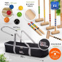 GICO Jeu de Croquet de qualité - Jeu en Plein air - 6 Joueurs - maillets Taille 80 cm - Qualite de EU - 3226