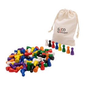 GICO 80 Pieces de pions de Jeu en Bois 24x12 mm - Made in EU- 2131