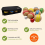 GICO Boccia Jeu de Boules en Bois Massif rayé avec 8 Boules Diamètre 7 cm - 3021