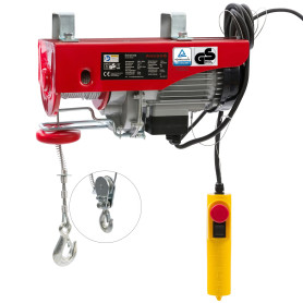 Arebos Treuil Palan électrique | 400/800 kg | 1300W | Treuil Palan à Chaine à Levier | Treuil palan à Ascenseur levage pour avec