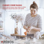 Arebos Table de cuisson à gaz 4 feux | 58 cm Cuisinière à gaz en acier inoxydable avec protection automatique contre les flammes