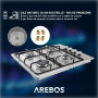 Arebos Table de cuisson à gaz 4 feux | 58 cm Cuisinière à gaz en acier inoxydable avec protection automatique contre les flammes