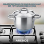 Arebos Table de cuisson à gaz 5 feux | Cuisinière à gaz en acier inoxydable avec protection automatique contre les flammes | Gaz