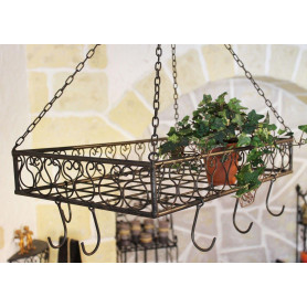 DanDiBo Accroche Casserole Porte-Plantes Suspendu Cucina 76390 Accroche Casserole Porte-Plantes Suspendu 60cm Etagère Suspendu a