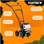 FUXTEC Motobineuse thermique FX-AF152 – Moteur 2 temps 51,6 cm³ – 23 cm de largeur – Profondeur de 70 mm – Fraises étoilées – Lé