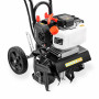FUXTEC Motobineuse thermique FX-AF152 – Moteur 2 temps 51,6 cm³ – 23 cm de largeur – Profondeur de 70 mm – Fraises étoilées – Lé