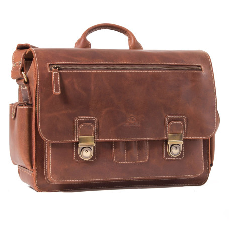 ALMADIH sac en cuir vachette WILL Cartable bandoulière Marron Vintage serviette porté épaule Messenger sacoche Travail business
