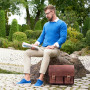 ALMADIH sac en cuir vachette SAM Cartable XL bandoulière Marron serviette porté épaule Messenger sacoche Travail business ordina