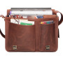 ALMADIH sac en cuir vachette SAM Cartable XL bandoulière Marron serviette porté épaule Messenger sacoche Travail business ordina