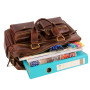 ALMADIH sac en cuir vachette TERRY Cartable ordinateur portable bandoulière Marron Vintage serviette porté épaule Messenger saco