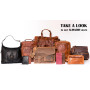 ALMADIH sac en cuir vachette TERRY Cartable ordinateur portable bandoulière Marron Vintage serviette porté épaule Messenger saco