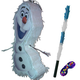 Piñata bonhomme de neige avec bâton et masque