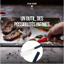 Steak Champ Spatule Flip & Cut : Spatule pour plancha, barbecue et poêle, avec tranchant de couteau de haute qualité et poignée 