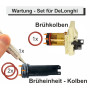 Kit d'entretien (3 joints et 1 graisse au silicone) adapté à la machine à café entièrement automatique Compatible avec DeLonghi