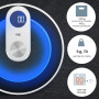 ADE Pèse-personne numérique en verre | résultats très précis | éclairage LED bleu stylé | écran LED | corps rond sans coins ni b
