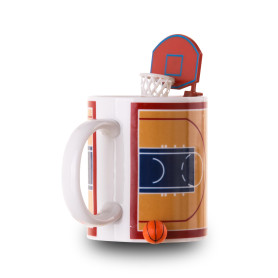 Winkee - Mug de Basket-Ball avec Panier et Ballon | Mug de café Sportif avec Fonction de Jeu pour Les Fans de Basket-Ball | Cade