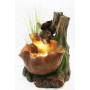 BK853 Fontaine de jardin avec éclairage Motif feuilles d'automne Cascade Fontaine de table