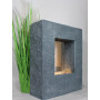 Fontaine de jardin avec éclairage LED - 65 x 53 cm - Aspect pierre - Cascade - Rectangulaire - Blanc chaud - Décoration de jardi