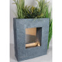 Fontaine de jardin avec éclairage LED - 65 x 53 cm - Aspect pierre - Cascade - Rectangulaire - Blanc chaud - Décoration de jardi