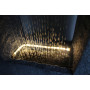 Fontaine de jardin avec éclairage LED - 65 x 53 cm - Aspect pierre - Cascade - Rectangulaire - Blanc chaud - Décoration de jardi