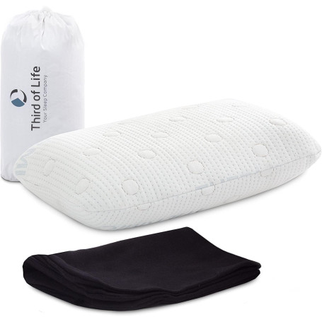 Coussin de Voyage VOLAR | Petit Oreiller de Voyage à mémoire de Forme | Oreiller Cervical Ergonomique | Housse avec Thermorégula