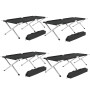 TecTake Lit de camping XL pliable Capacité de 150 kg + sac de transport Plusieurs quantités - (4 x noir | No. 401998)