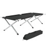 TecTake Lit de camping XL pliable Capacité de 150 kg + sac de transport Plusieurs quantités - (4 x noir | No. 401998)