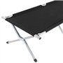 TecTake Lit de camping XL pliable Capacité de 150 kg + sac de transport Plusieurs quantités - (4 x noir | No. 401998)