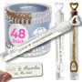 EinsSein personnalisé Bulles de Savon Mariage Lunettes à cœur Or Bronze - Blanc 48 pièces | Bulles de Savon avec Autocollant com