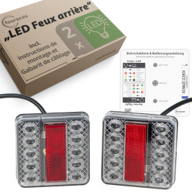 fouraces LED Feux arrière de remorque - 2 kits