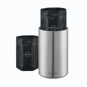 SILBERTHAL Seau À Vin Acier Inoxydable Double Paroi - 2 Manchons Refroidisseurs - Rafraîchisseur de Bouteille Vin - pour vin bla