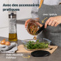 SILBERTHAL Mini Hachoir Manuel En Inox - 5 secondes - Avec Couvercle Et Racloir - Mixeur Coupe Oignons, Ail, Herbes