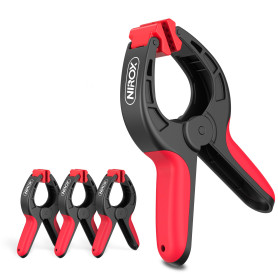 Nirox Jeu de 4 Pinces à ressort - Serre-joints avec large plage de serrage - Force de serrage élevée de la pince de serrage à re