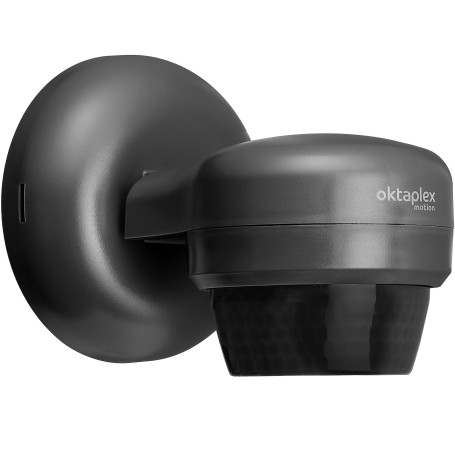 Oktaplex Mia Détecteur de Mouvement extérieur pivotant à 360 degrés IP65 Capteur de Mouvement Apparent portée 10m 230V Anthracit