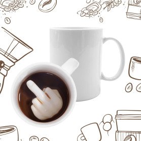 Mad Monkey Mug avec le majeur - Mug avec le majeur au fond