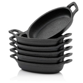 BBQ-Toro Set de poêles à servir en fonte (6 pièces) | 20 x 9