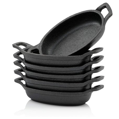 BBQ-Toro Set de poêles à servir en fonte (6 pièces) | 20 x 9