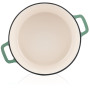 Mahlzeit Pot en Fonte Émaillée | 6,9 L | Menthe, Ronde, Avec Couvercle et 2 Poignées | Casserole Traditionnelle pour Induction, 