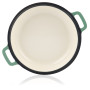 Mahlzeit Pot en Fonte Émaillée | 6,9 L | Menthe, Ronde, Avec Couvercle et 2 Poignées | Casserole Traditionnelle pour Induction, 